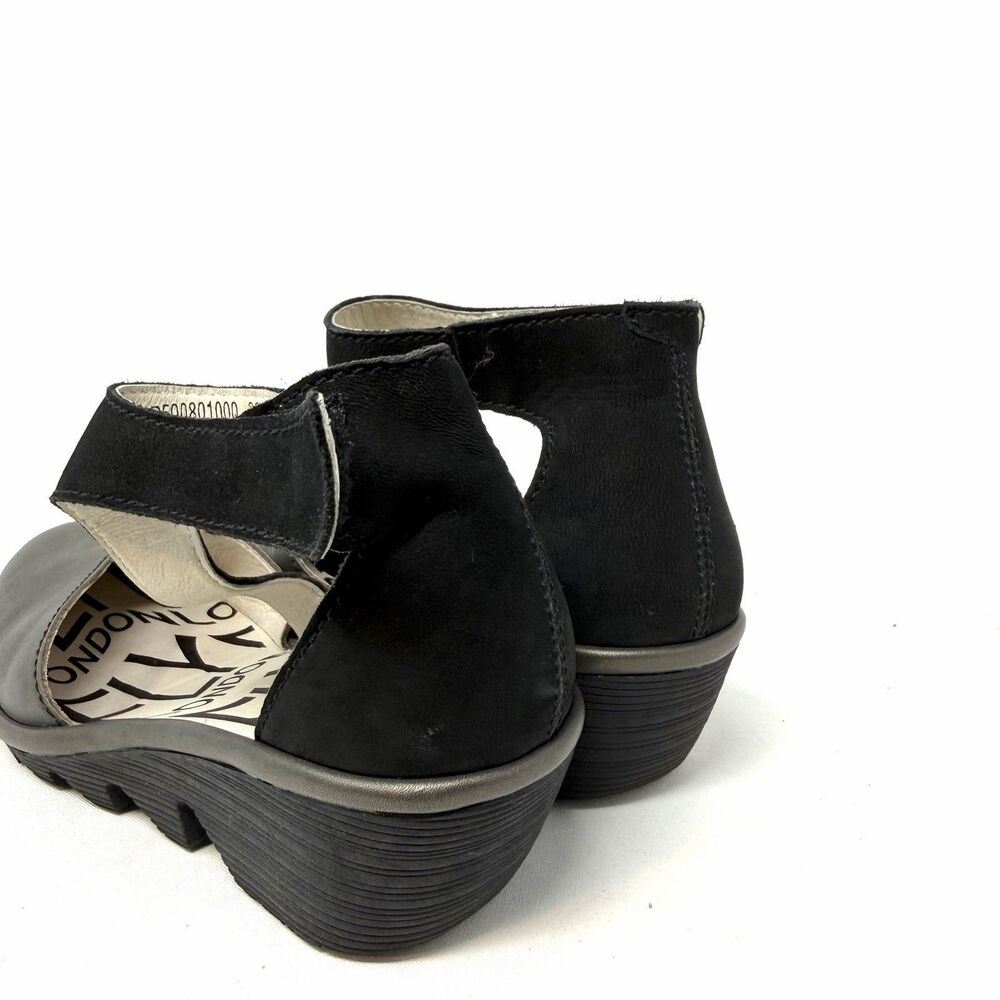 Fly London Sandals Womens US 7.5 EU 38 Ankle Strap Leather Wedge Heels - Picture 6 of 7